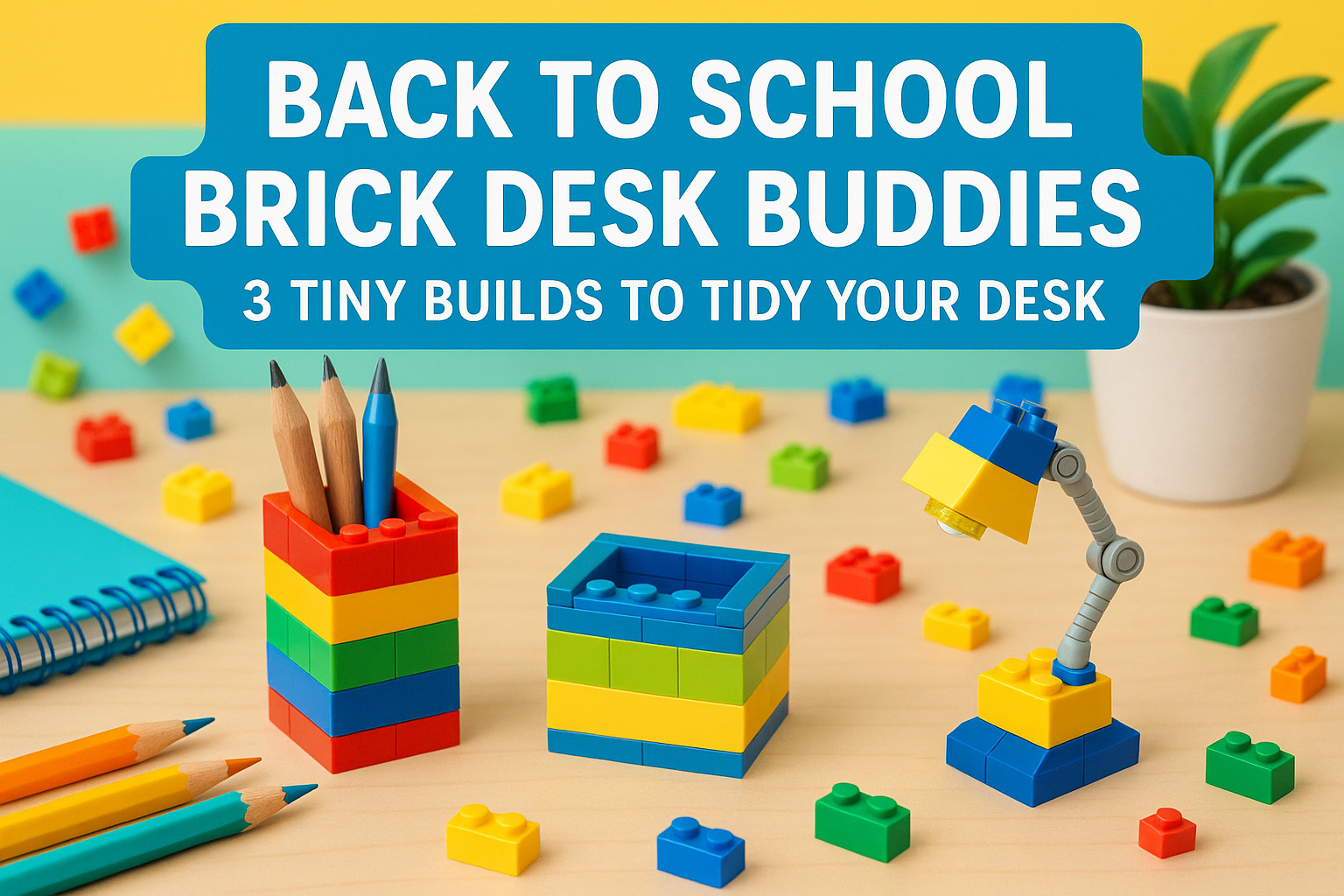Back to School Brick Desk Buddies: 3 Tiny Builds to Tidy Your Desk