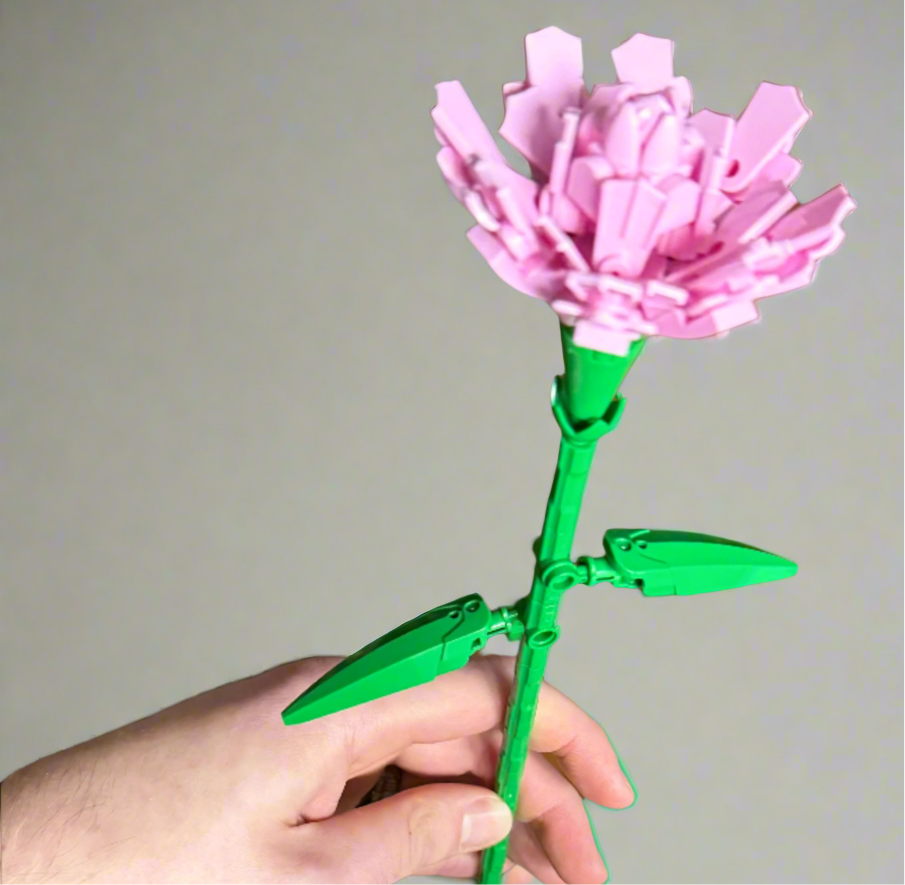 Carnation Flower Building Kit – Lego-Compatible Brick Set