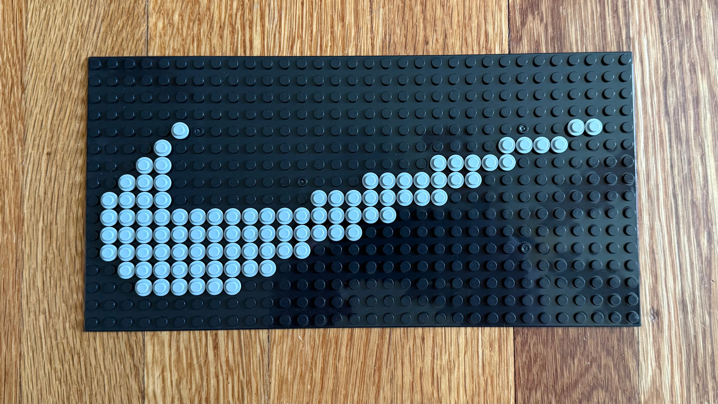 Nike Logo Pixel Art | Handmade LEGO-Compatible Brick Mosaic | 5x10” Swoosh Wall Art | Custom Brick Decor Gift