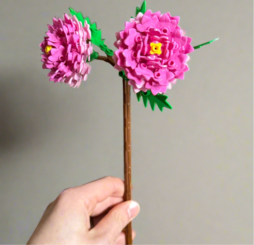 Peony Flower Building Kit – Lego-Compatible Brick Set