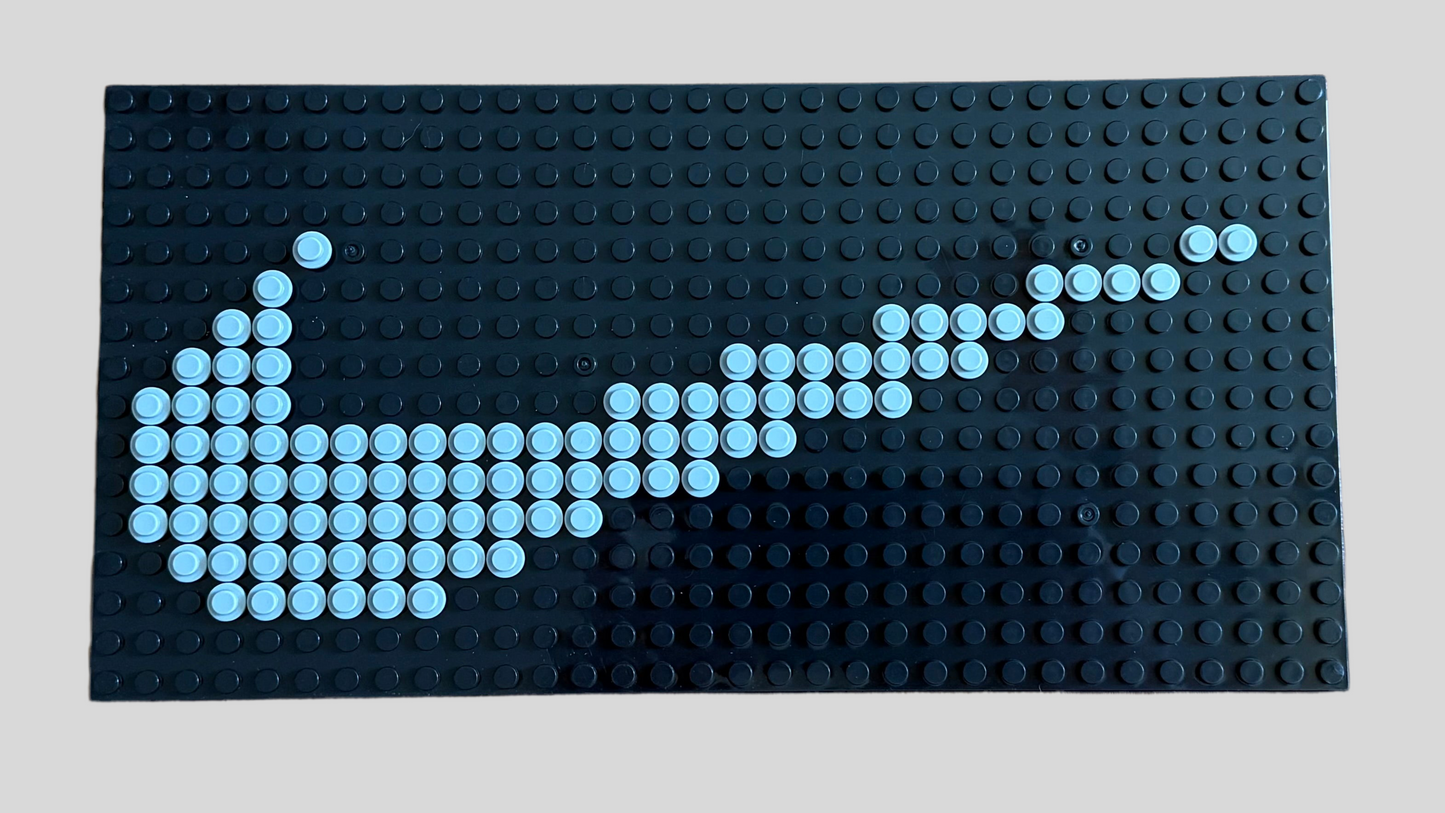 Nike Logo Pixel Art | Handmade LEGO-Compatible Brick Mosaic | 5x10” Swoosh Wall Art | Custom Brick Decor Gift