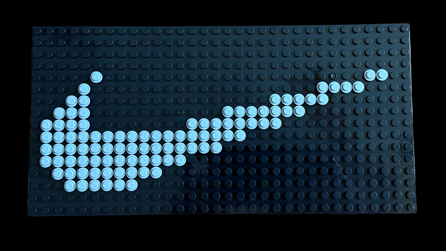 Nike Logo Pixel Art | Handmade LEGO-Compatible Brick Mosaic | 5x10” Swoosh Wall Art | Custom Brick Decor Gift