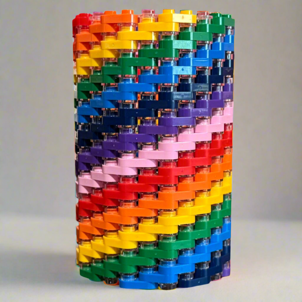 Rainbow Modular Vase – Built with LEGO®-Compatible Bricks