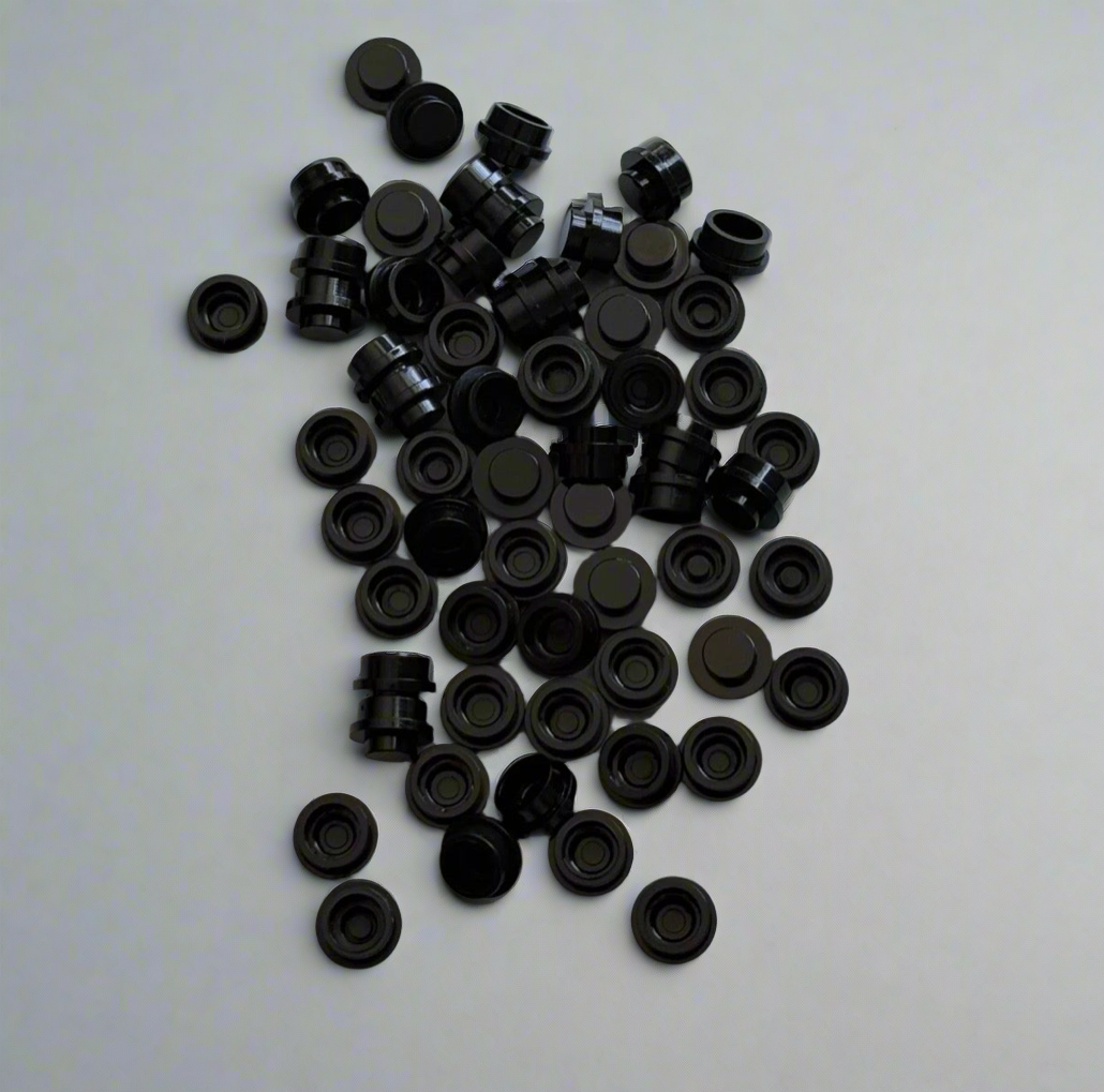 Black 4073 1x1 Round Plate Brick – Choose Quantity – LEGO® Compatible Bulk Lot