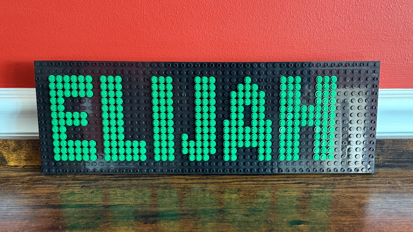 Custom Name Brick Mosaic | Personalized LEGO-Compatible Wall Art | Handmade Pixel Name Sign | Choose Your Colors
