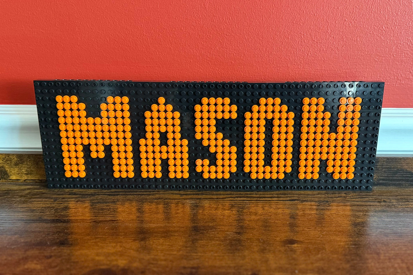 Custom Name Brick Mosaic | Personalized LEGO-Compatible Wall Art | Handmade Pixel Name Sign | Choose Your Colors