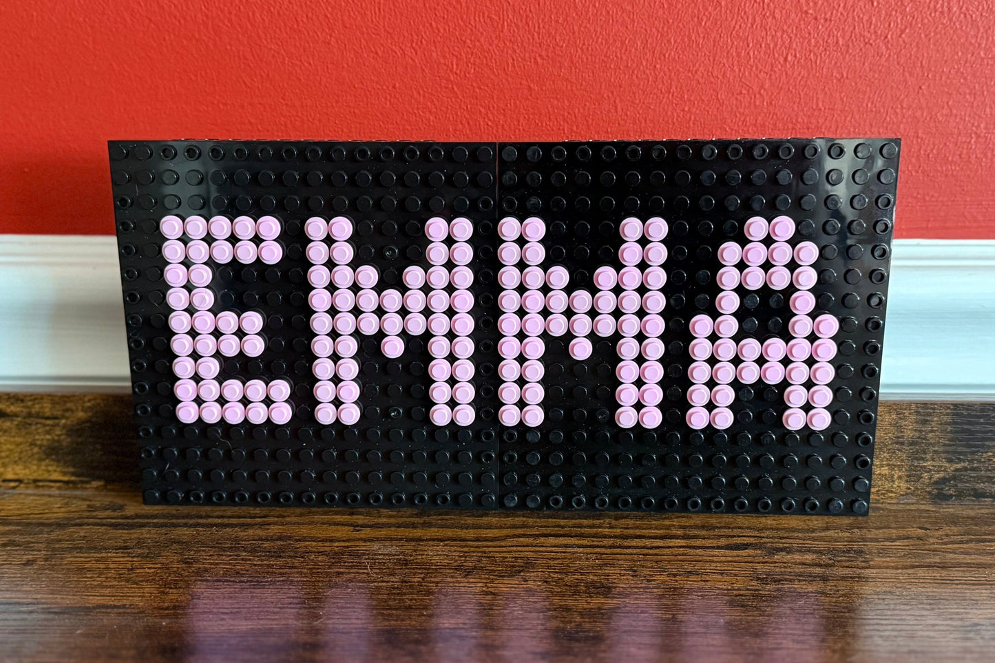 Custom Name Brick Mosaic | Personalized LEGO-Compatible Wall Art | Handmade Pixel Name Sign | Choose Your Colors