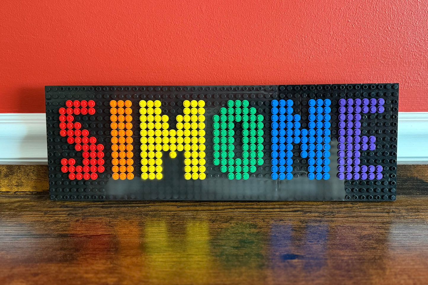 Custom Name Brick Mosaic | Personalized LEGO-Compatible Wall Art | Handmade Pixel Name Sign | Choose Your Colors