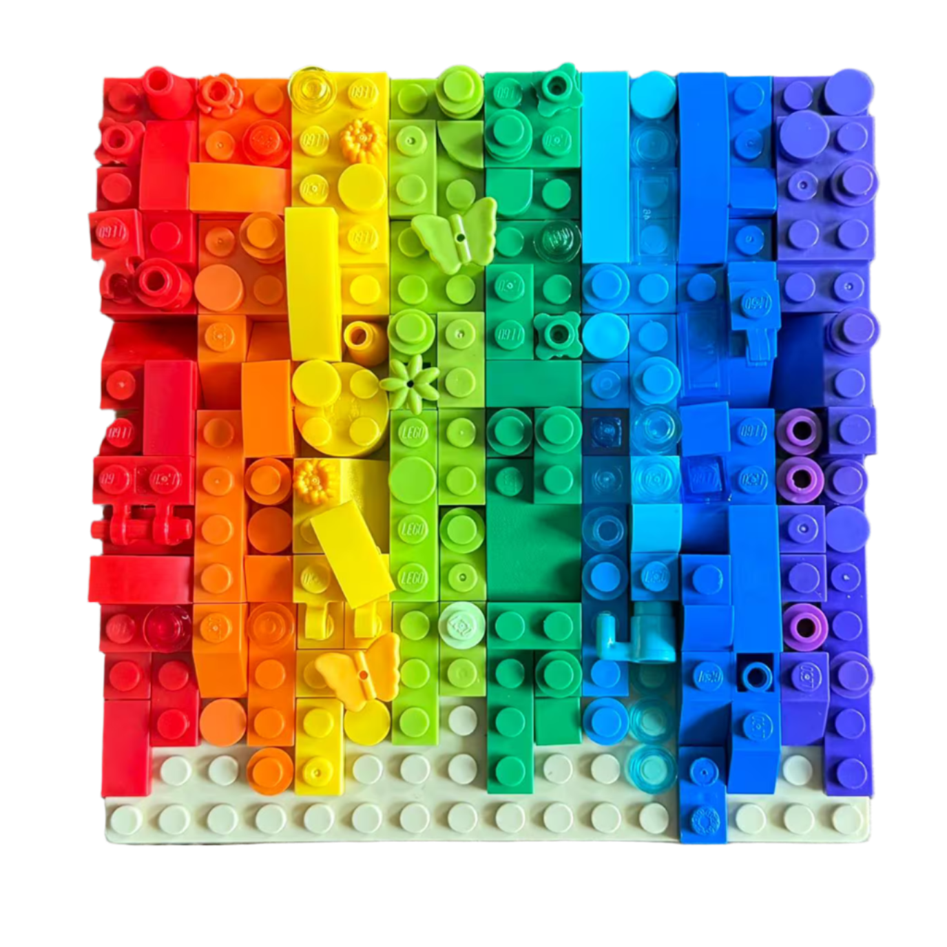 Rainbow Color Drip Brick Art | 16x16 LEGO-Compatible Abstract Wall Decor | Handmade One-of-a-Kind Mosaic | Bright Brick Art Gift