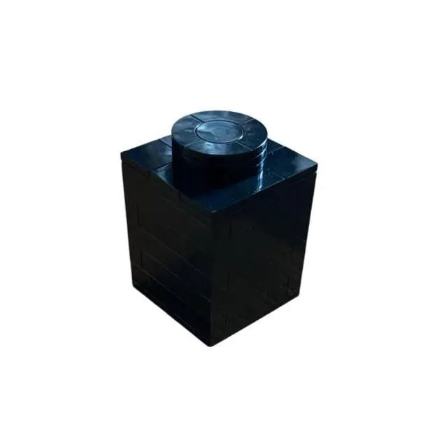 LEGO-Compatible Brick Replica | 6x Upscaled 1x1 Brick | Black Display Brick | Oversized LEGO Decor Piece