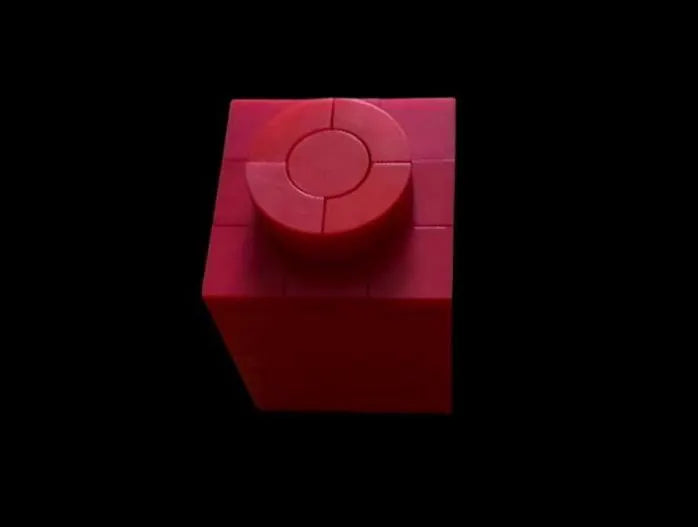 LEGO-Compatible Brick Replica | 6x Upscaled 1x1 Brick | Red Display Brick | Oversized LEGO Decor Piece