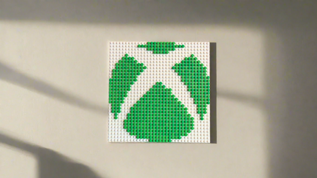 Xbox Logo Pixel Art Mosaic – 32x32 Studs | LEGO-Compatible Brick Wall Art