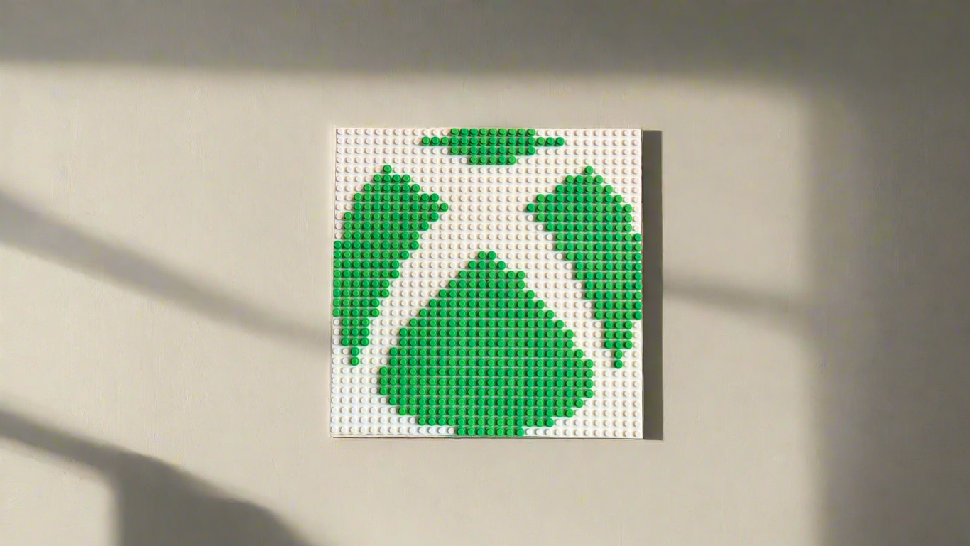 Xbox Logo Pixel Art Mosaic – 32x32 Studs | LEGO-Compatible Brick Wall Art