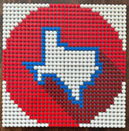 Texas Brick Mosaic | 32x32 Pixel Art | Lone Star State Wall Decor | Handmade Stud Artwork | Texas Gift