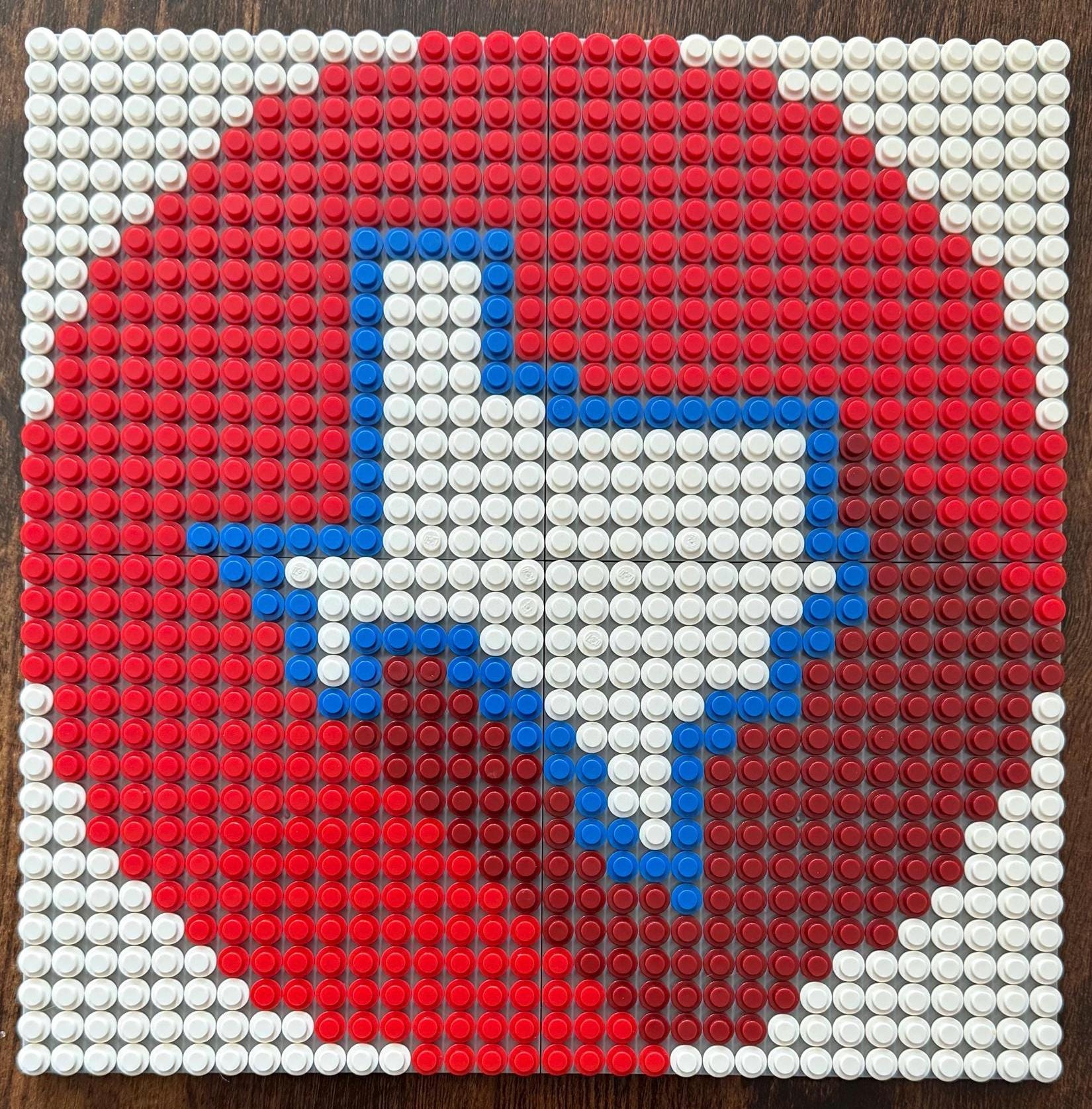 Texas Brick Mosaic | 32x32 Pixel Art | Lone Star State Wall Decor | Handmade Stud Artwork | Texas Gift
