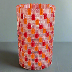Clear, Red, and Orange Modular Vase – Built with LEGO®-Compatible Bricks