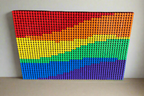 Wavy Pride Flag Pixel Art | 32x48 LEGO-Compatible Brick Mosaic | LGBTQ+ Handmade Wall Art | Rainbow Brick Decor