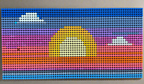 Sunset Brick Mosaic | Vibrant 64x32 LEGO-Compatible Pixel Art | Handmade Wall Decor | Bright Gradient Sunset Design