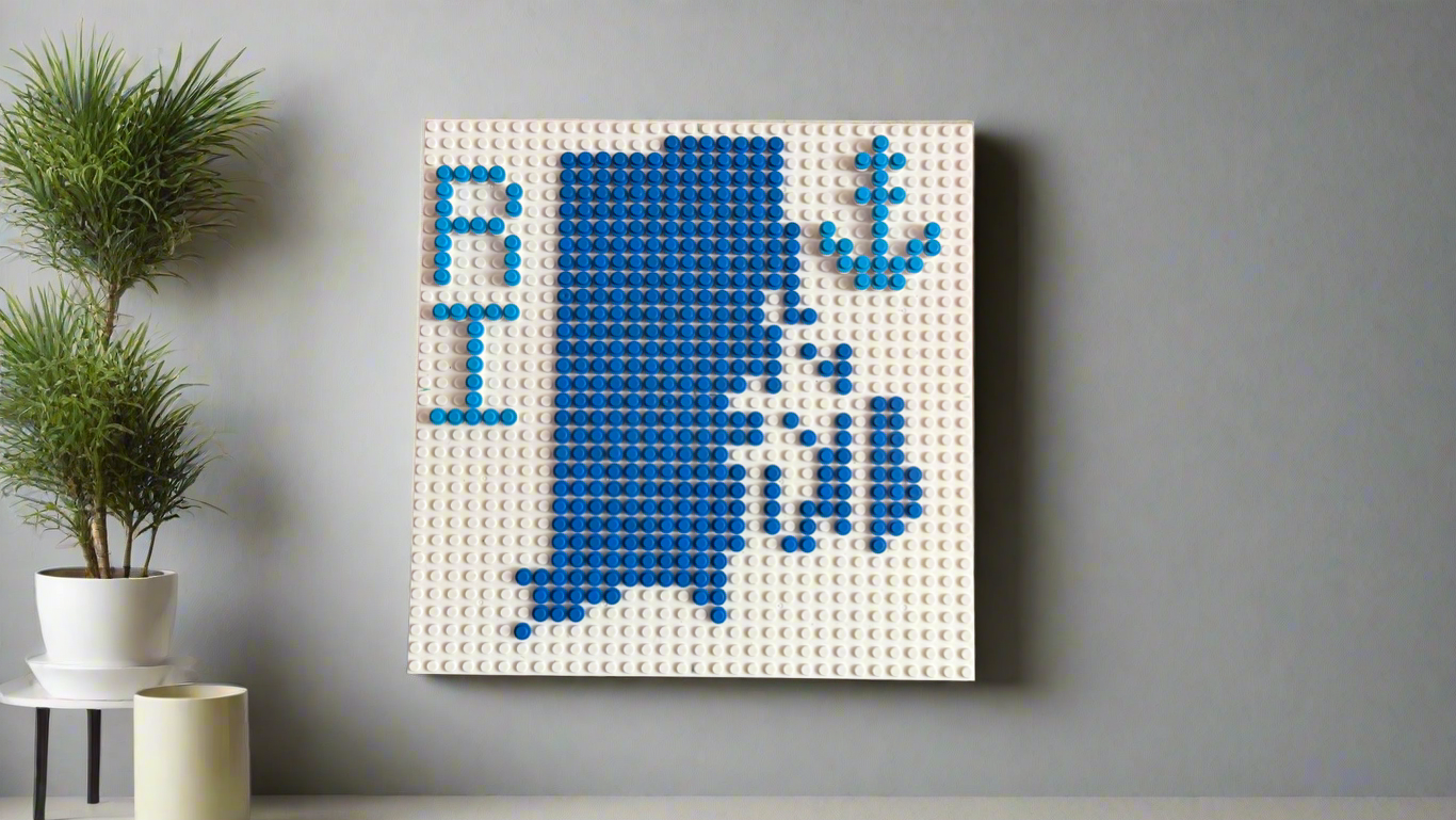 Rhode Island State Outline Pixel Art Mosaic – 32x32 Studs | Brick Wall Art | Handmade Stud Artwork