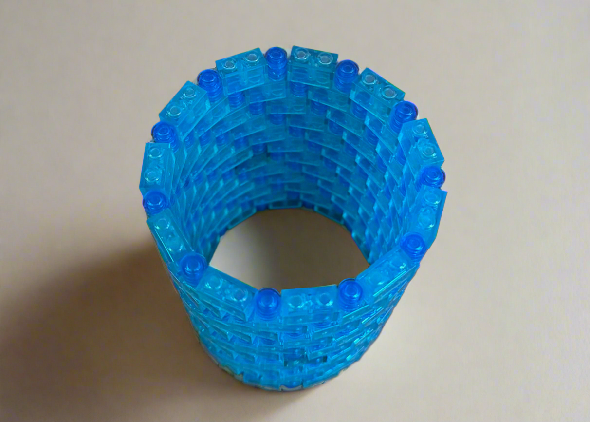 Blue Modular Vase – Built with LEGO®-Compatible Bricks