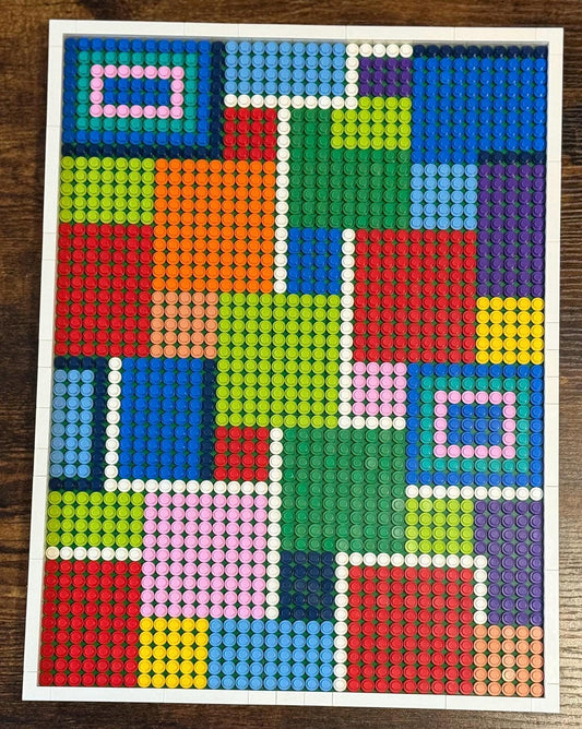 Custom Geometric Brick Mosaic | Modern Wall Decor | Handmade Brick Pattern | Abstract Stud Artwork