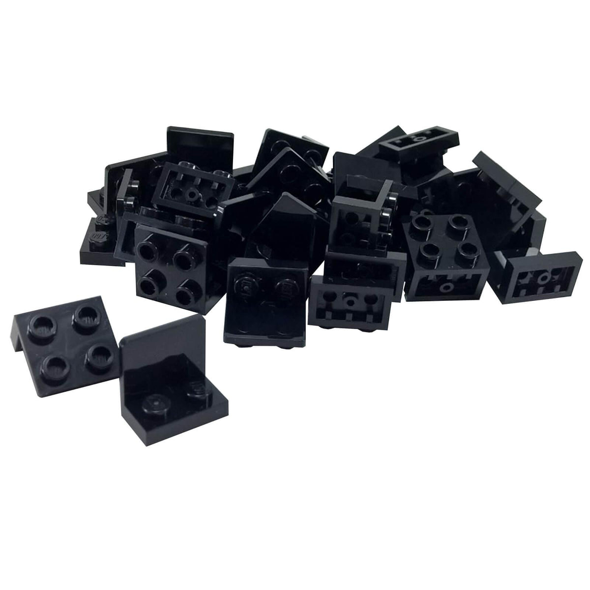 BRACKET 1×2-2×2 Inverted (#99207) – 25× Black – LEGO® Compatible – Pack of 25