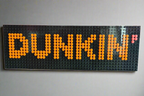 Dunkin Logo Pixel Art | 48x16 Brick Mosaic | Handmade LEGO-Compatible Sign | Coffee Shop Wall Art | Bold Modern Decor