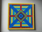 Bright Geometric Brick Mosaic | 32x32 Stud Abstract Wall Art | Handmade Brick-Compatible Pixel Design | Colorful Modern Decor