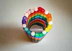 Semi-Transparent Rainbow Skinny Modular Vase – Built with LEGO®-Compatible Bricks
