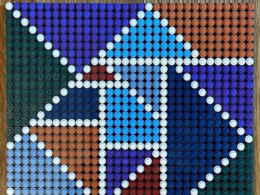 Colorful Geometric Brick Mosaic | 32x32 Stud Abstract Wall Art | Handmade LEGO-Compatible Pixel Design | Colorful Modern Decor