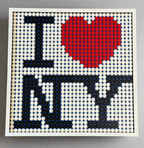I Love NY Brick Mosaic | Handmade Pixel Art | 1x1 Stud Wall Art | New York City Gift | Travel Decor