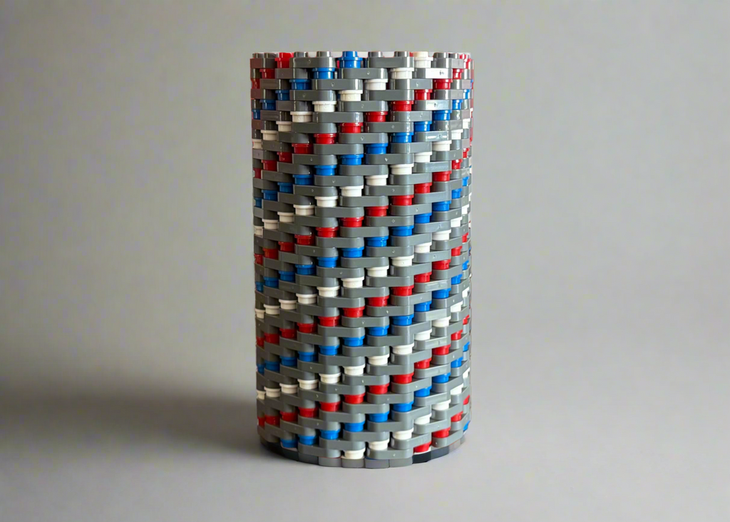 Patriotic Modular Vase – Built with LEGO®-Compatible Bricks