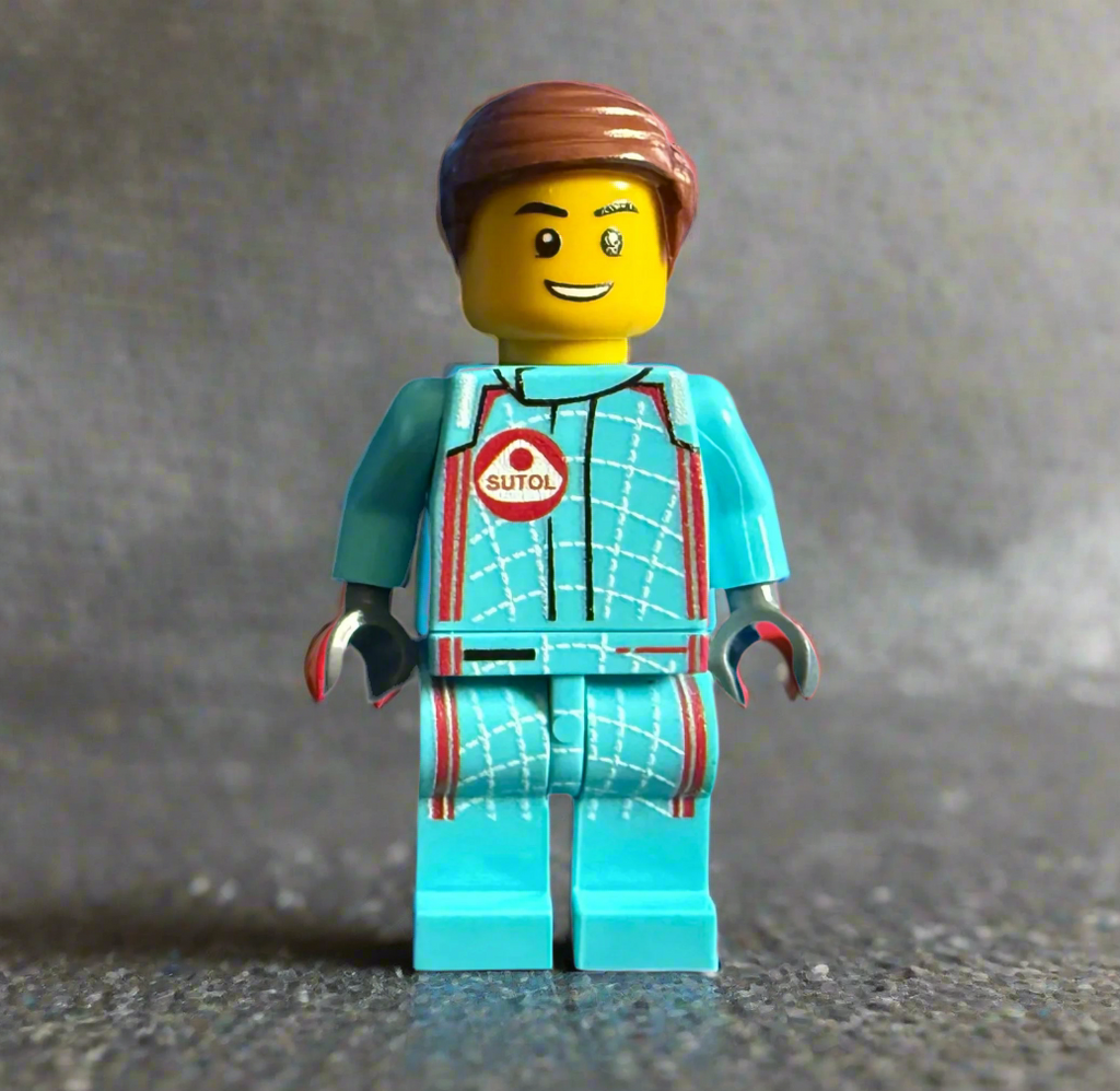 Red & Blue Racing Outfit, Sutol Team Minifigure