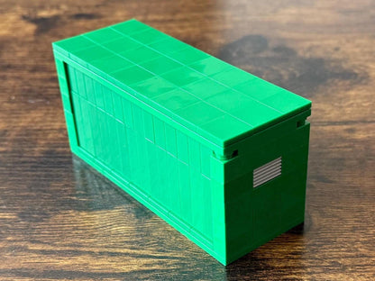Mini Brick Shipping Container | 5.5” LEGO-Compatible Cargo Crate | Handmade Display Model | Industrial & Desk Decor