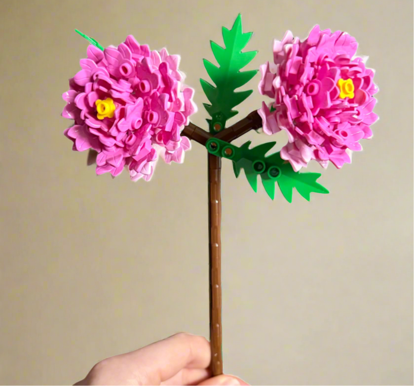 Peony Flower Building Kit – Lego-Compatible Brick Set