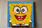 Handmade SpongeBob Brick Mosaic | 48x48 LEGO-Compatible Portrait | Unique Wall Art | Custom Brick Display | Bold Pop Culture Decor