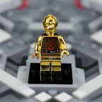 C-3PO Electroplated Gold Chrome – Custom Brick Compatible Minifigure