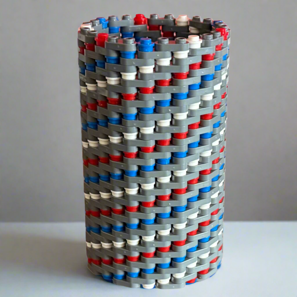 Patriotic Modular Vase – Built with LEGO®-Compatible Bricks
