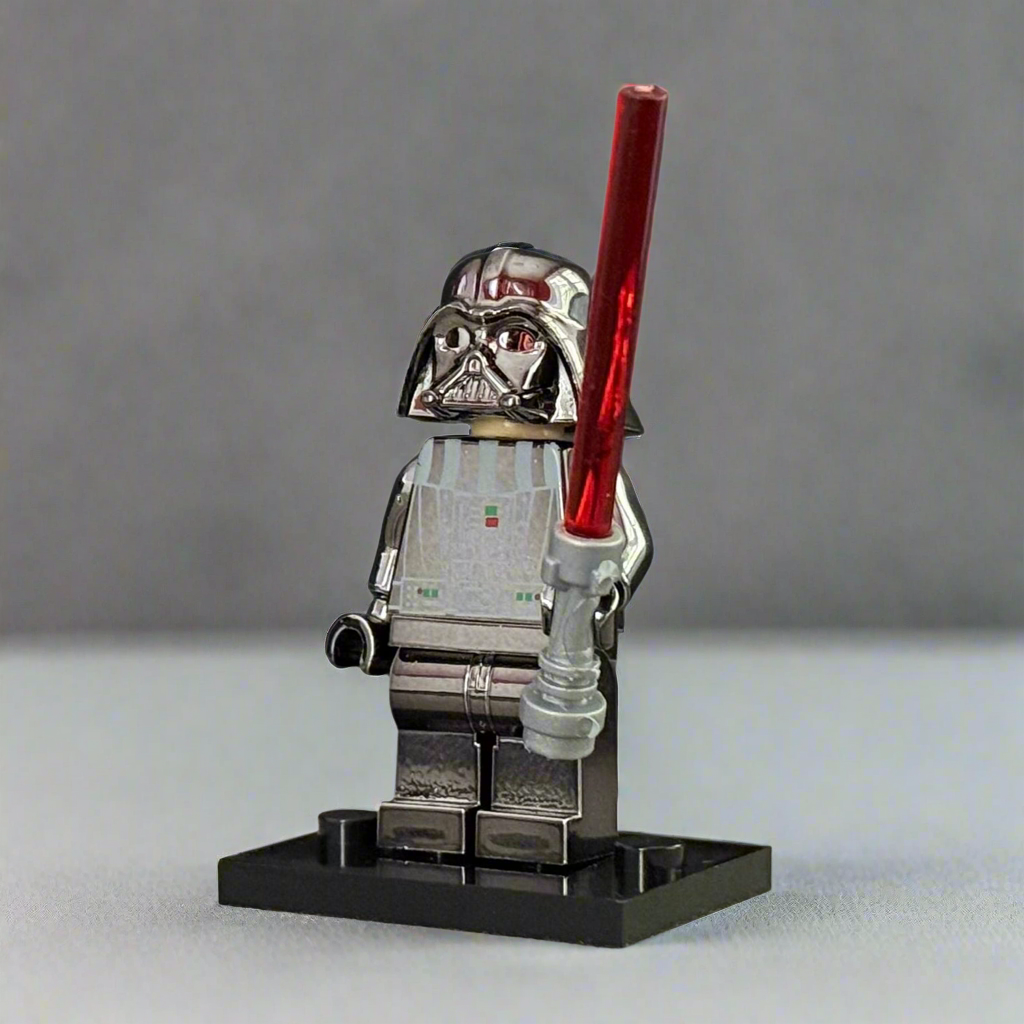 Electroplated Chrome Darth Vader – Custom Brick Compatible Minifigure