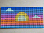 Sunset Brick Mosaic | Vibrant 64x32 LEGO-Compatible Pixel Art | Handmade Wall Decor | Bright Gradient Sunset Design