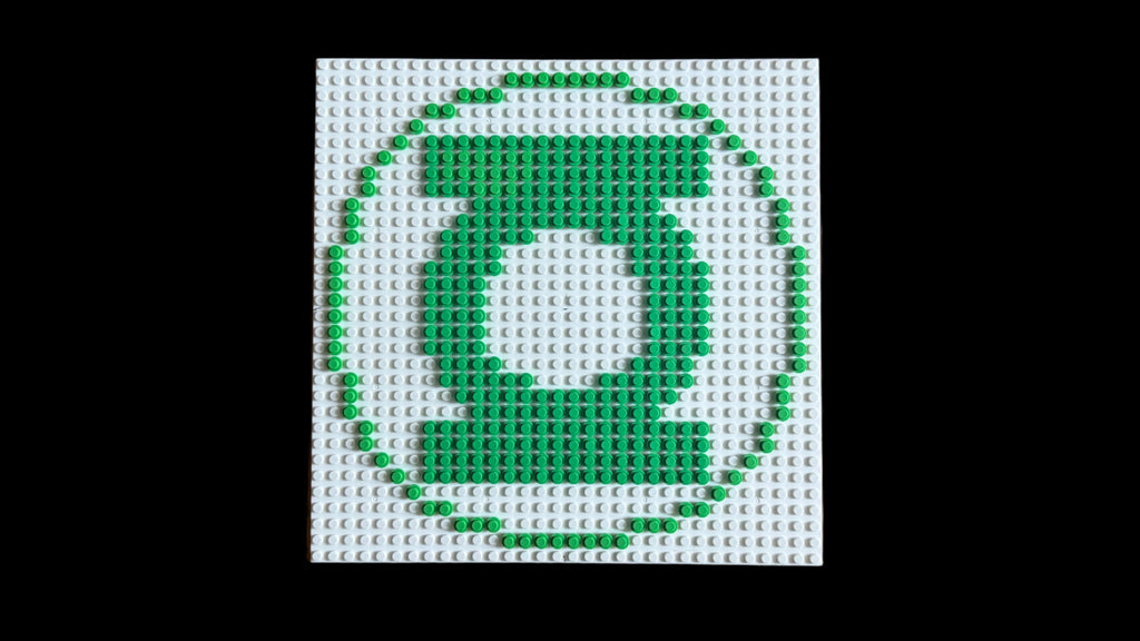 Green Lantern Logo Brick Mosaic | 32x32 LEGO-Compatible Pixel Art | Handmade Superhero Wall Art | DC Comics Fan Gift