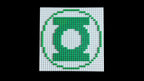 Green Lantern Logo Brick Mosaic | 32x32 LEGO-Compatible Pixel Art | Handmade Superhero Wall Art | DC Comics Fan Gift