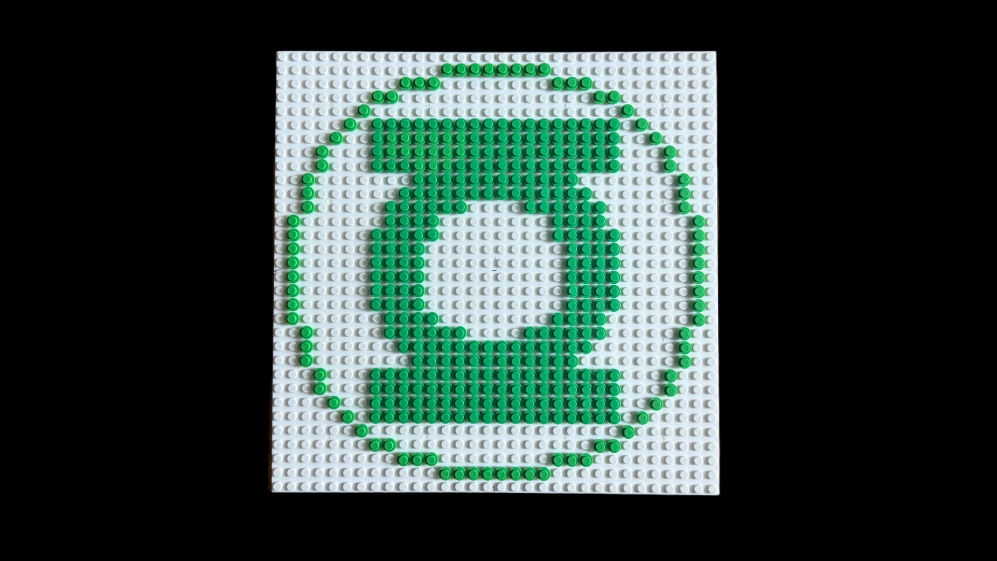 Green Lantern Logo Brick Mosaic | 32x32 LEGO-Compatible Pixel Art | Handmade Superhero Wall Art | DC Comics Fan Gift