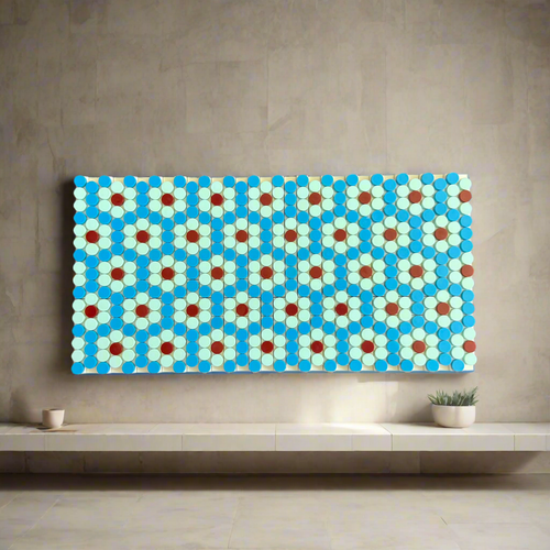Blue Tilework Mosaic – Coastal Tile Inspired LEGO® Compatible Wall Art