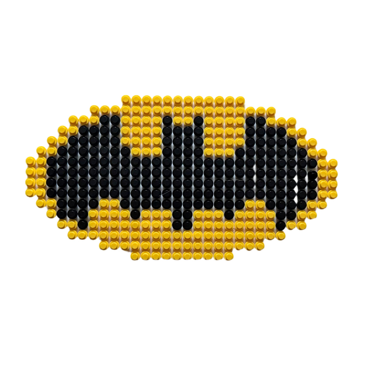 Batman Logo Brick Mosaic | 32x32 LEGO-Compatible Pixel Art | Handmade Superhero Wall Art | DC Comics Gift for Fans