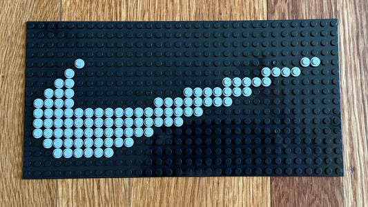 Nike Logo Pixel Art | Handmade LEGO-Compatible Brick Mosaic | 5x10” Swoosh Wall Art | Custom Brick Decor Gift
