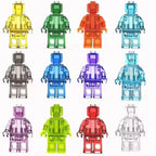 Set of 12 Transparent Minifigures – Clear Minifigs (Adult Builds & Display-Grade)
