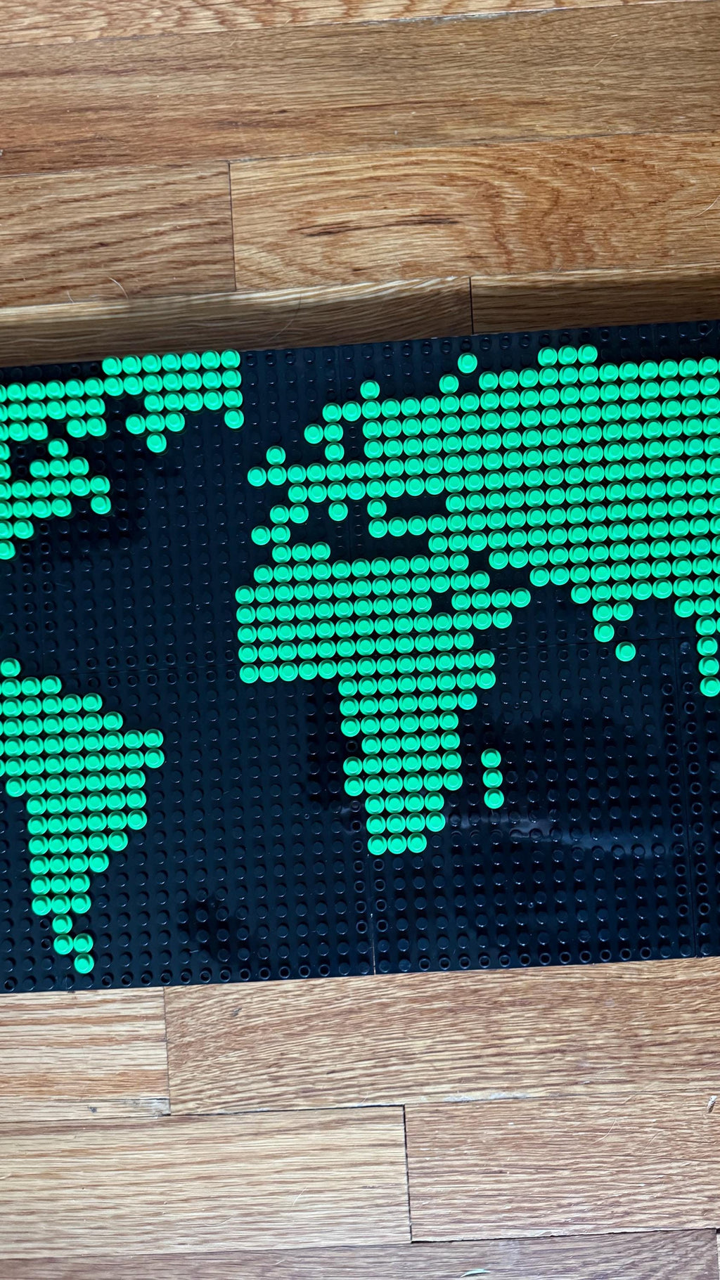Brick World Map Mosaic | 64x32 Stud Pixel Art | Custom Color Options | Handmade Brick-Compatible Wall Art | Travel & Geography Decor