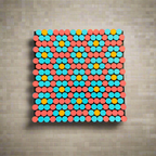 Coral Burst Mosaic – Vibrant Geometric LEGO® Compatible Wall Art