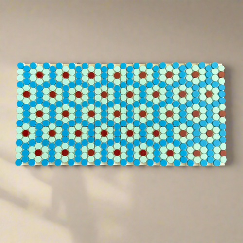 Blue Tilework Mosaic – Coastal Tile Inspired LEGO® Compatible Wall Art